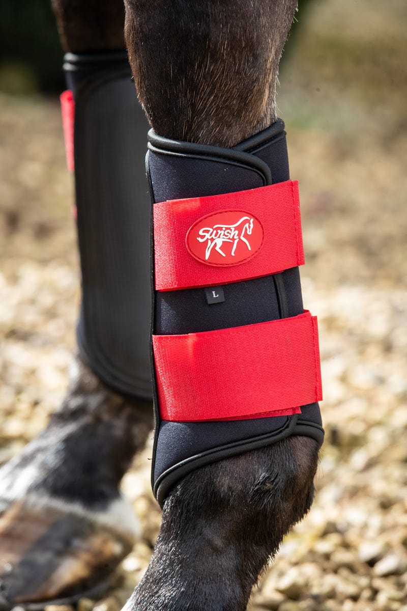 Brushing Boots - Double Locking Brushing Boots - Red