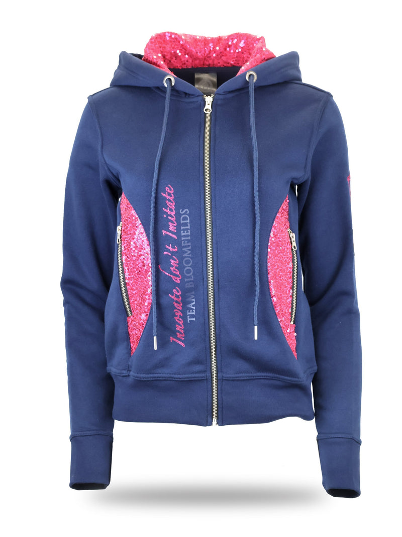 Children's Coats & Jackets - Kids Ava Navy & Hot Pink Fitted Zip Hoodie