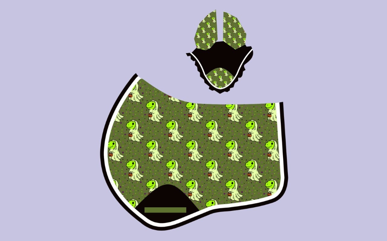 Ghoulbert the Ghost Dino | Saddle pad set
