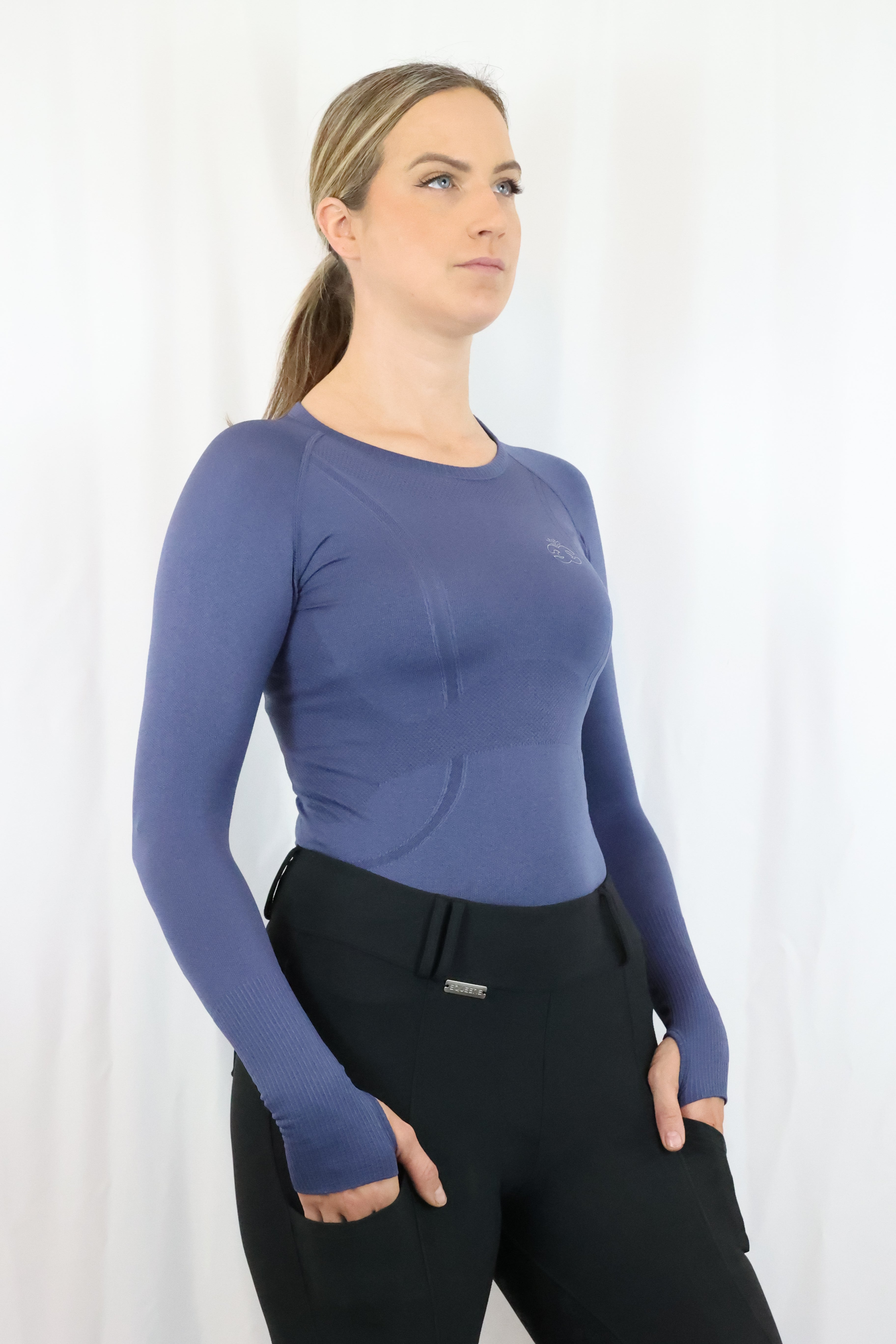 Molly Seamless Training Top - Steel Blue