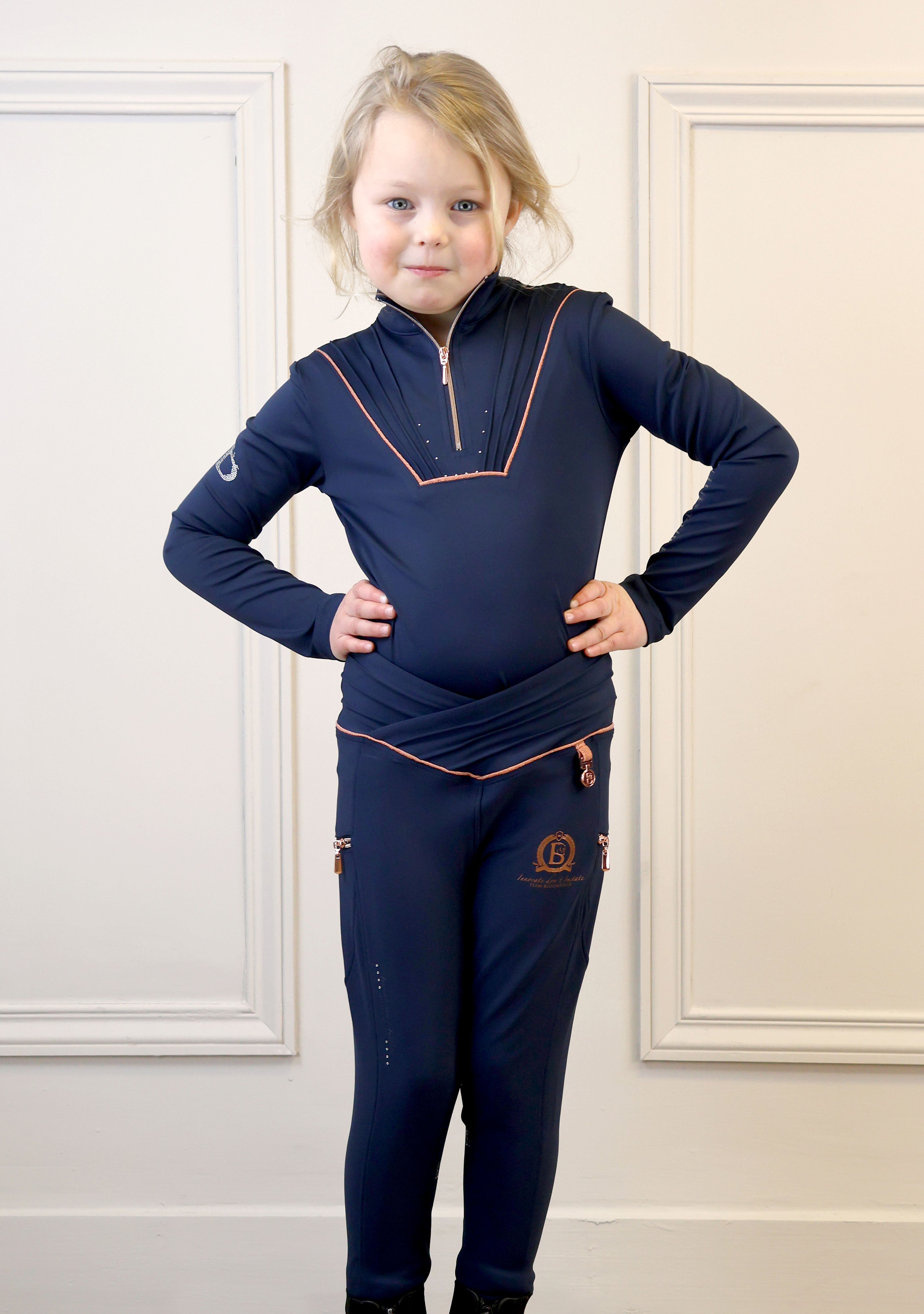 Kids Maya Navy Pleated Base Layer