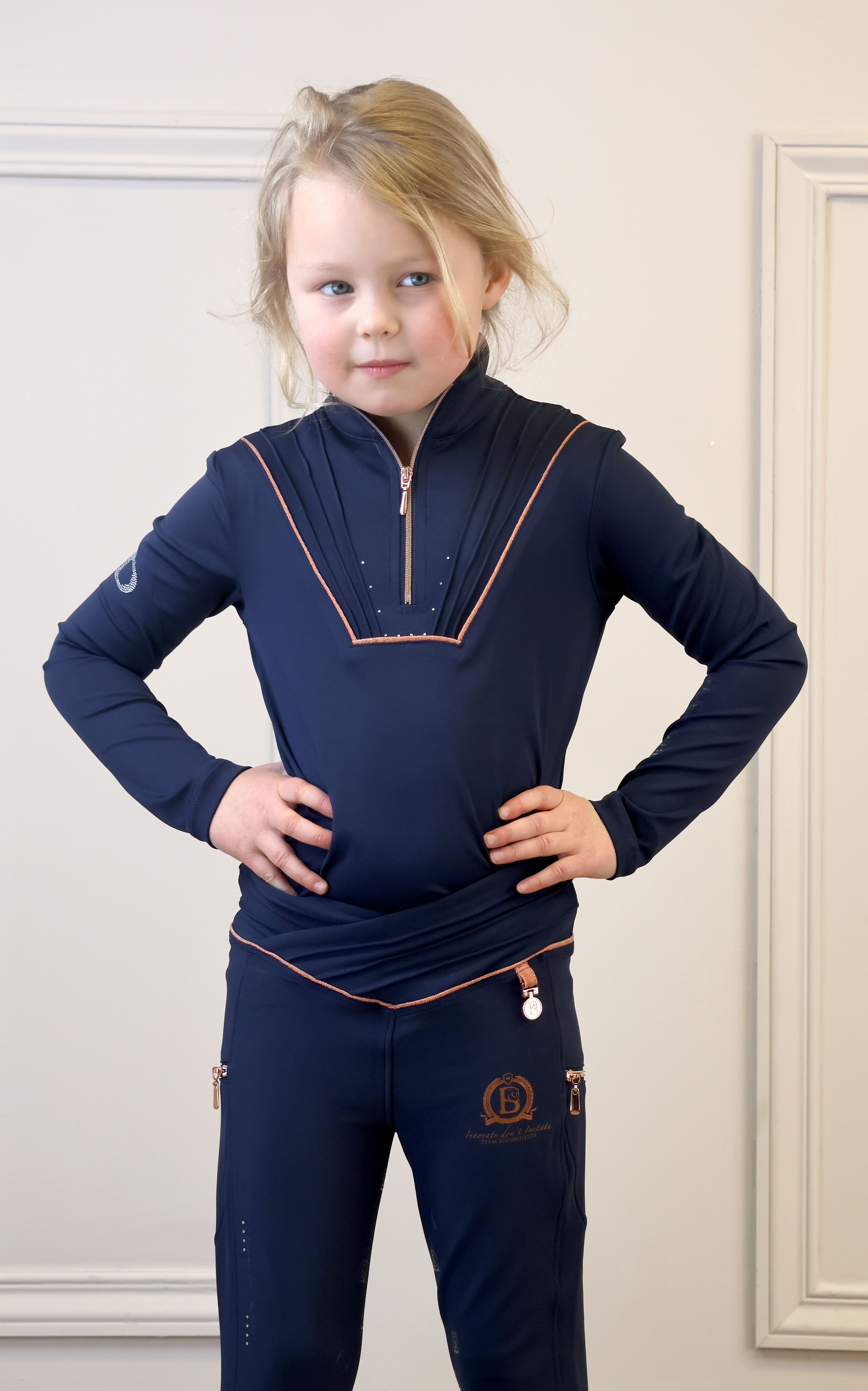 Kids Maya Navy Pleated Base Layer
