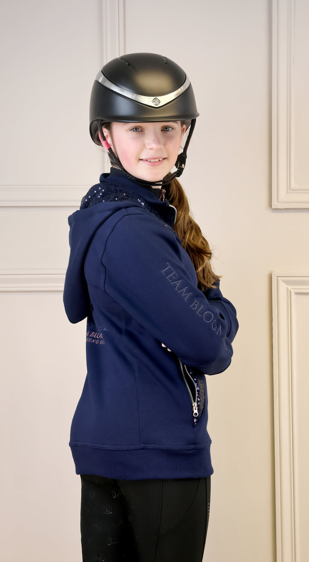 Arabella Navy & Navy Double Collar Hoodie