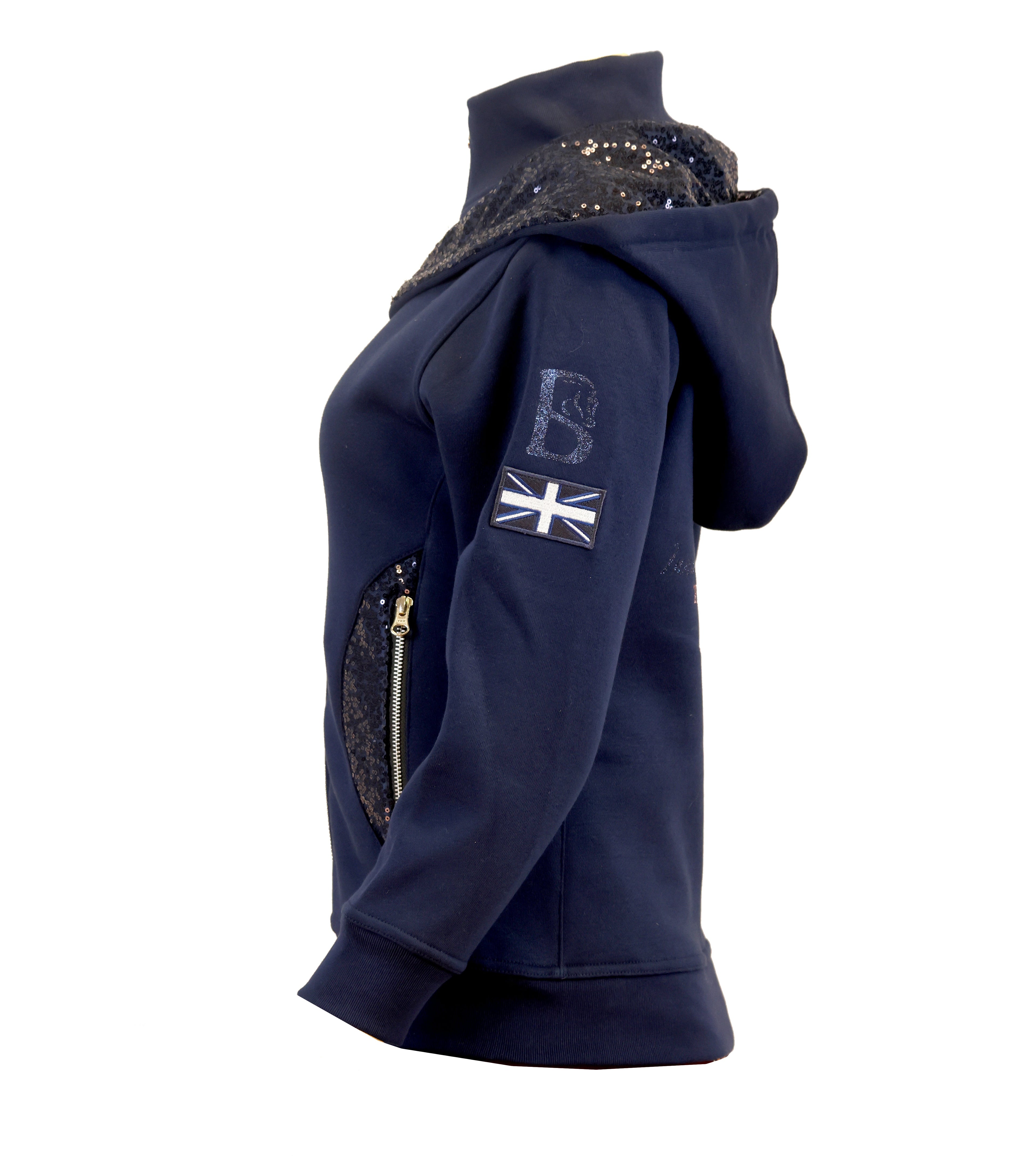 Arabella Navy & Navy Double Collar Hoodie