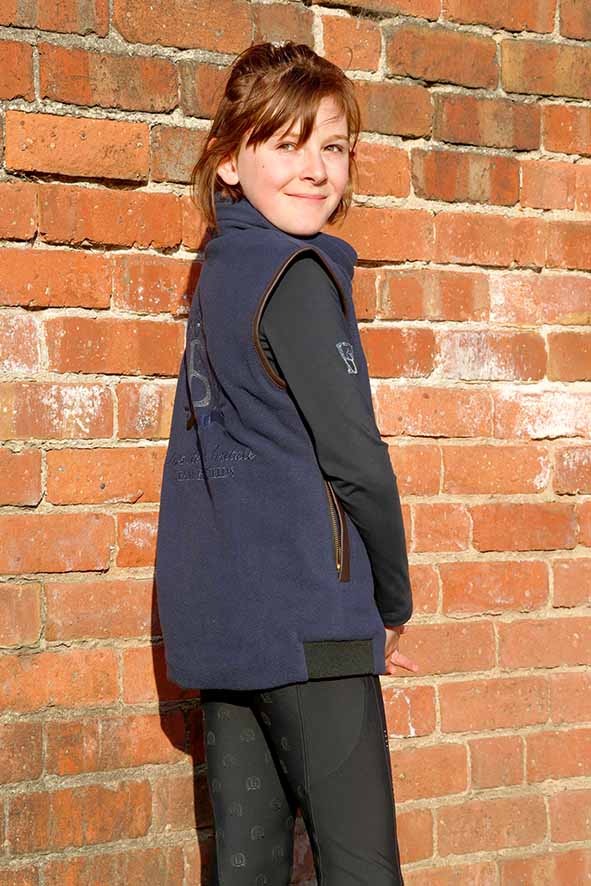 Kids Sienna Navy Country Fleece Gilet