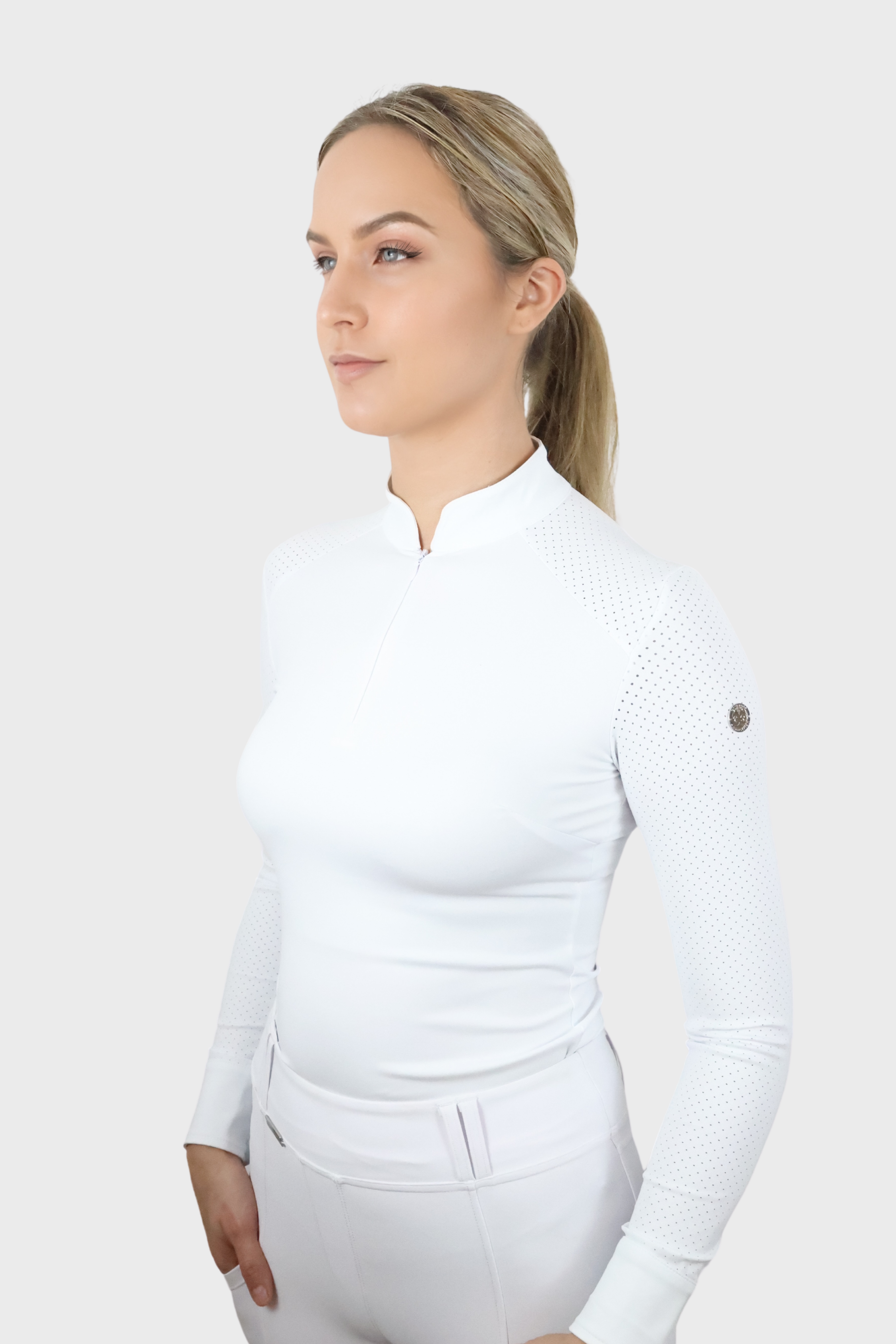 Nadia Long Sleeved Show Shirt - White