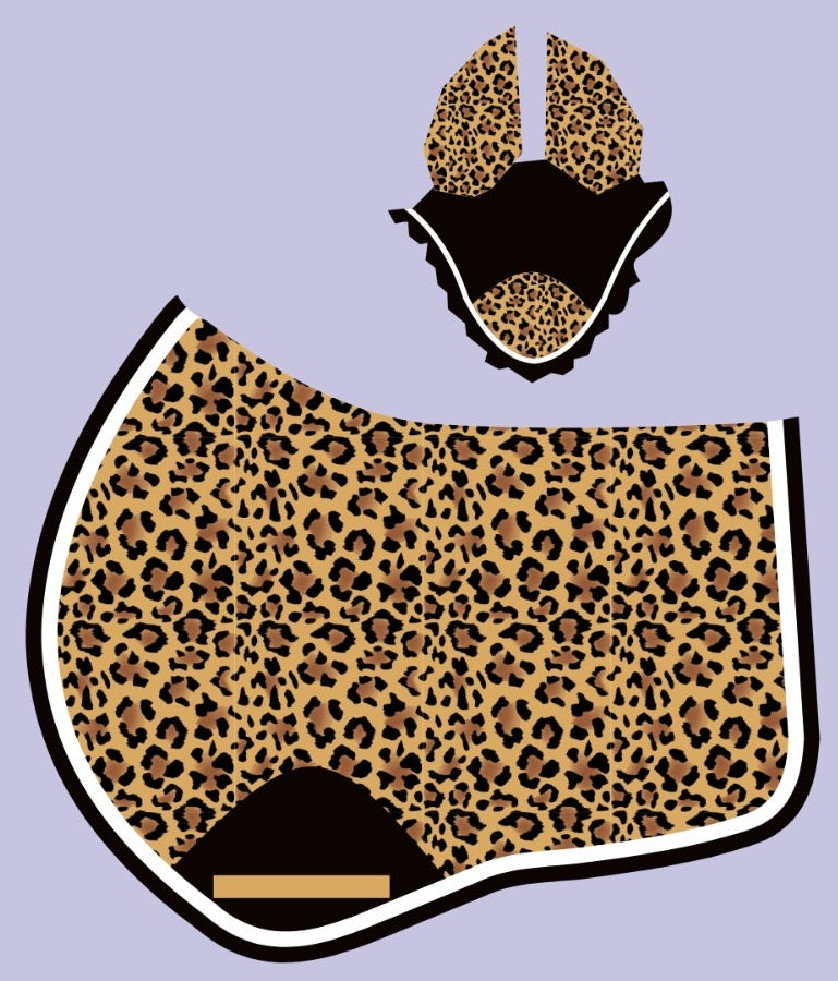 Leopard Print Saddle Pad Set | Horse & Pony Saddle Cloth | Shetland Pony Cob Full