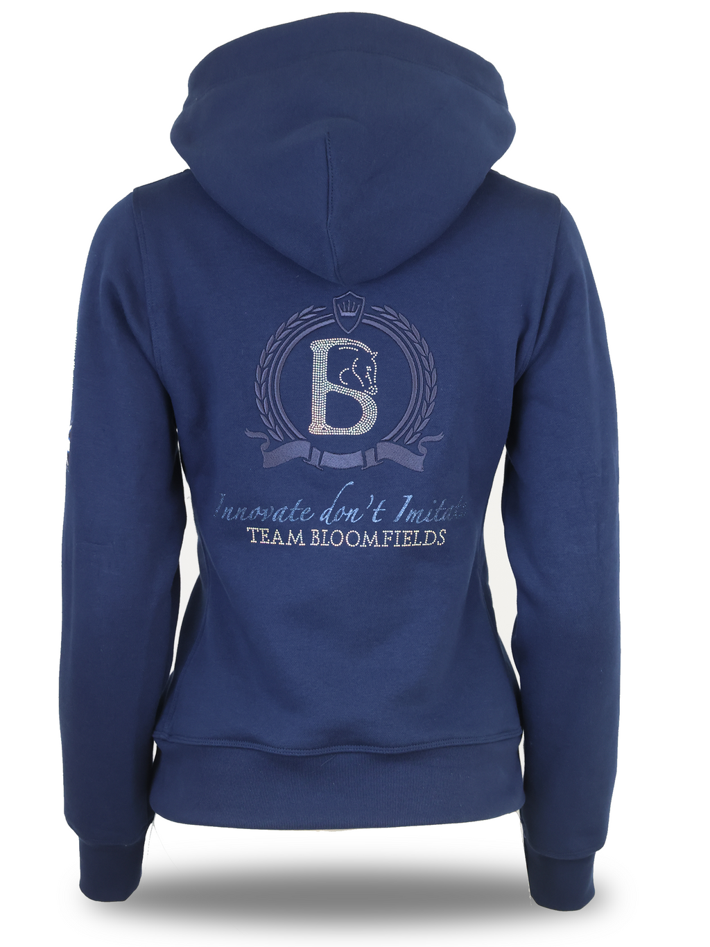 Amelia Navy & Silver Rhinestone Cross Necked Adult's Hoodie