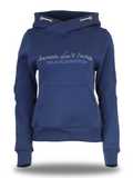 Kids Amelia Navy & Silver Rhinestones Cross Necked Hoodie