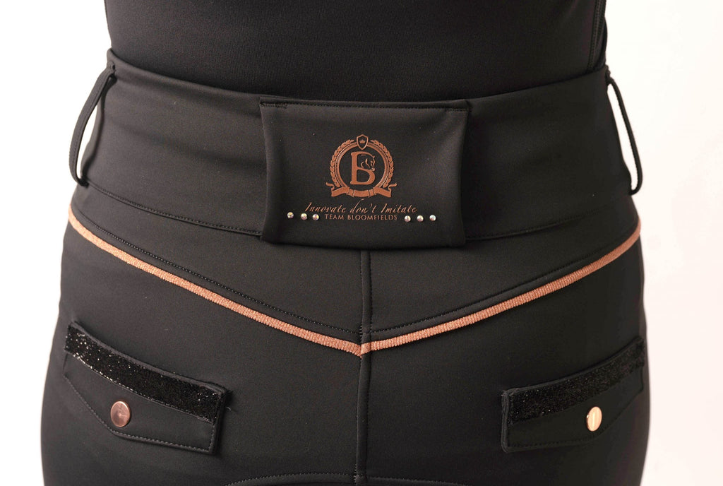 Inca Black Breeches With Rose Gold & Diamanté Detailing