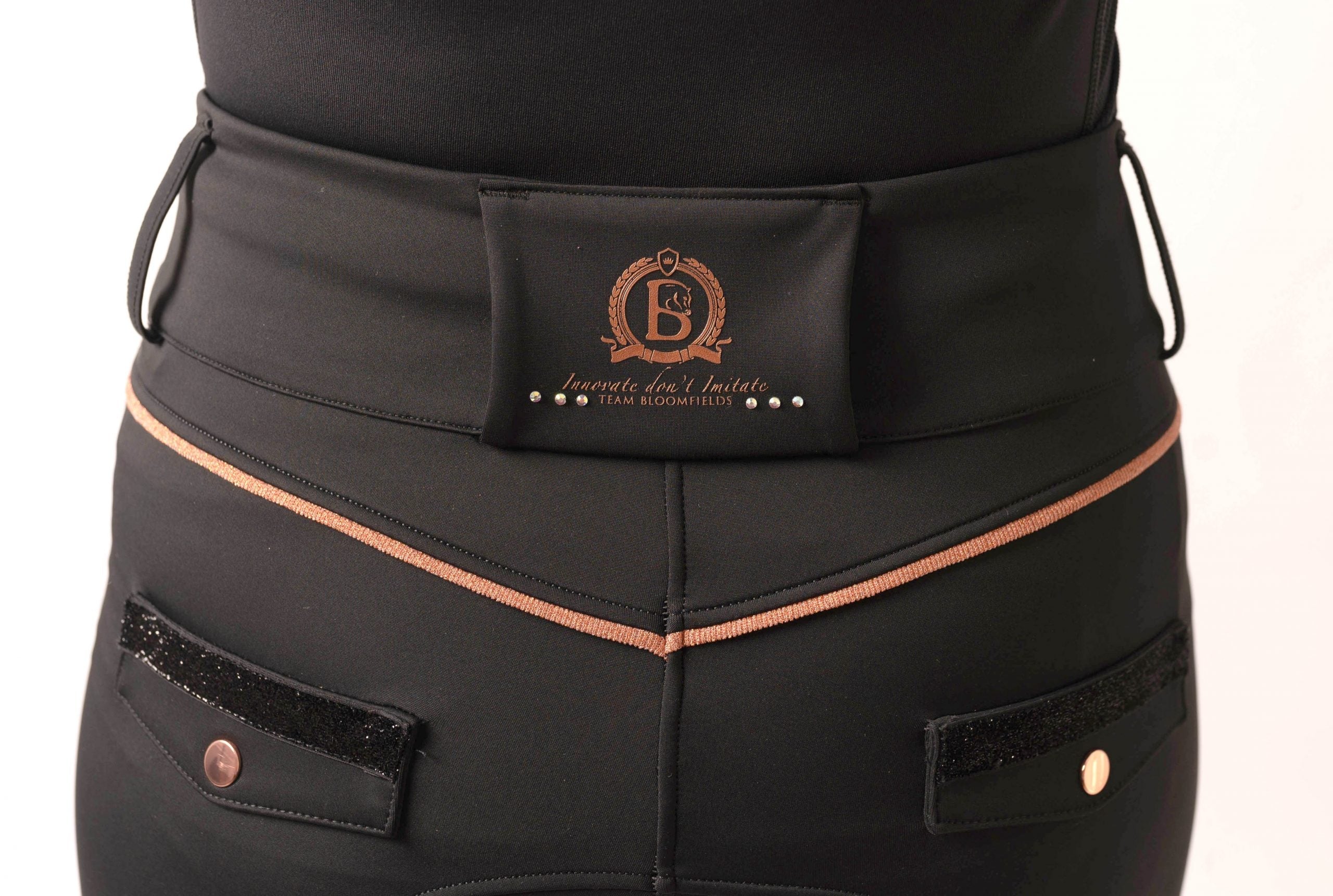 Inca Black Breeches With Rose Gold & Diamanté Detailing