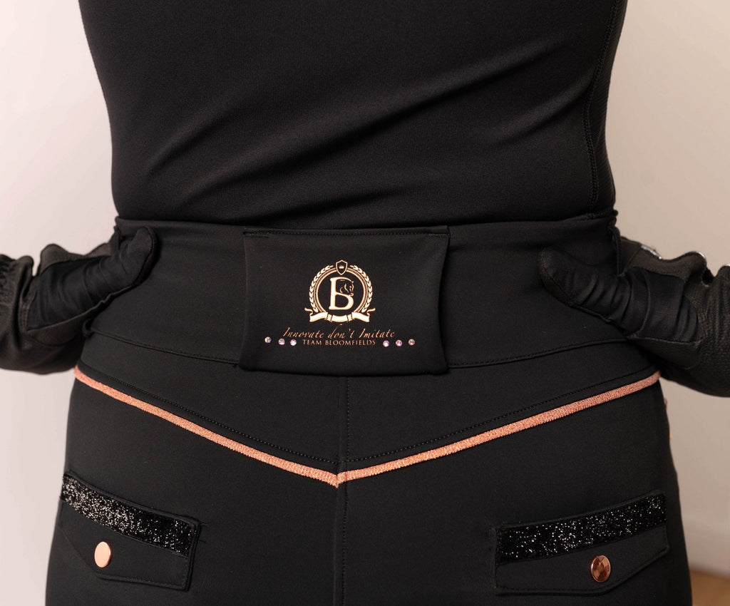 Inca Black Breeches With Rose Gold & Diamanté Detailing