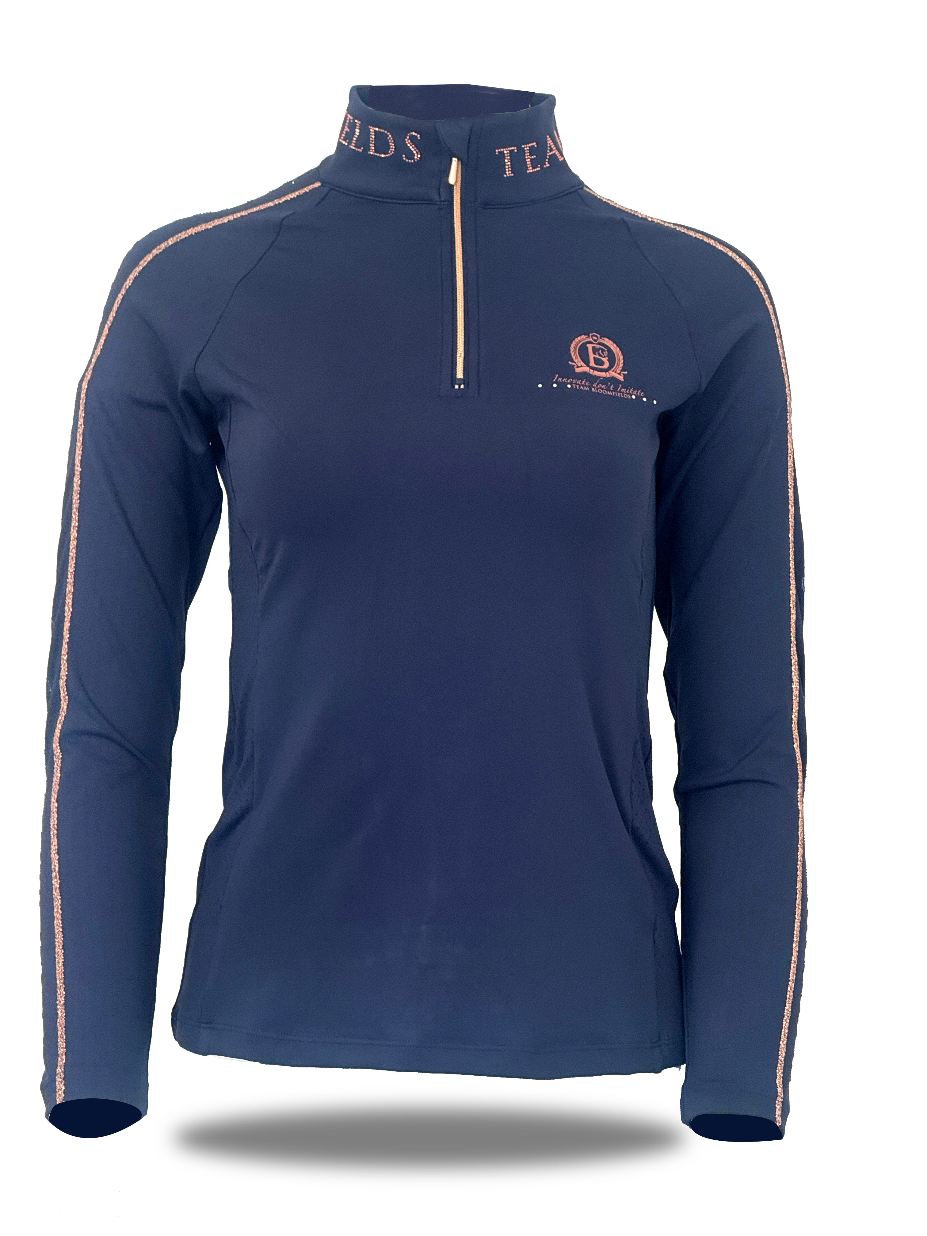 Kids Chloe Navy Crystal Base Layer With Long Sleeves