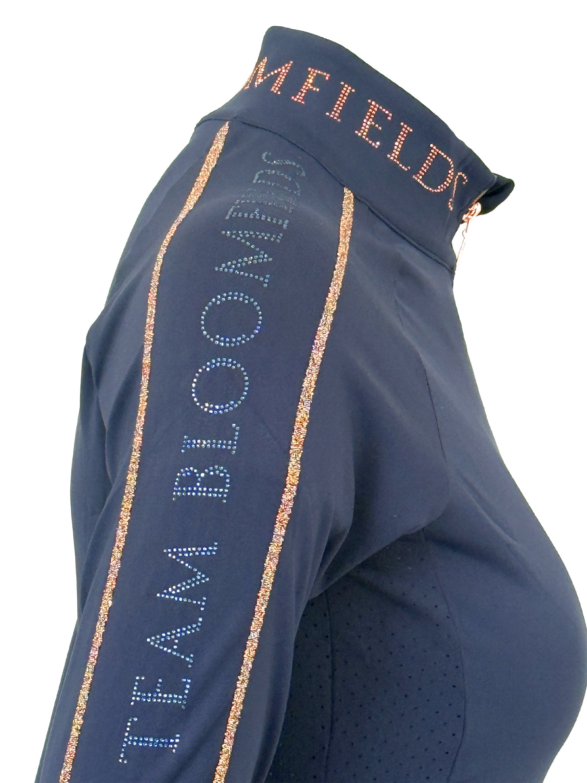 Kids Chloe Navy Crystal Base Layer With Long Sleeves