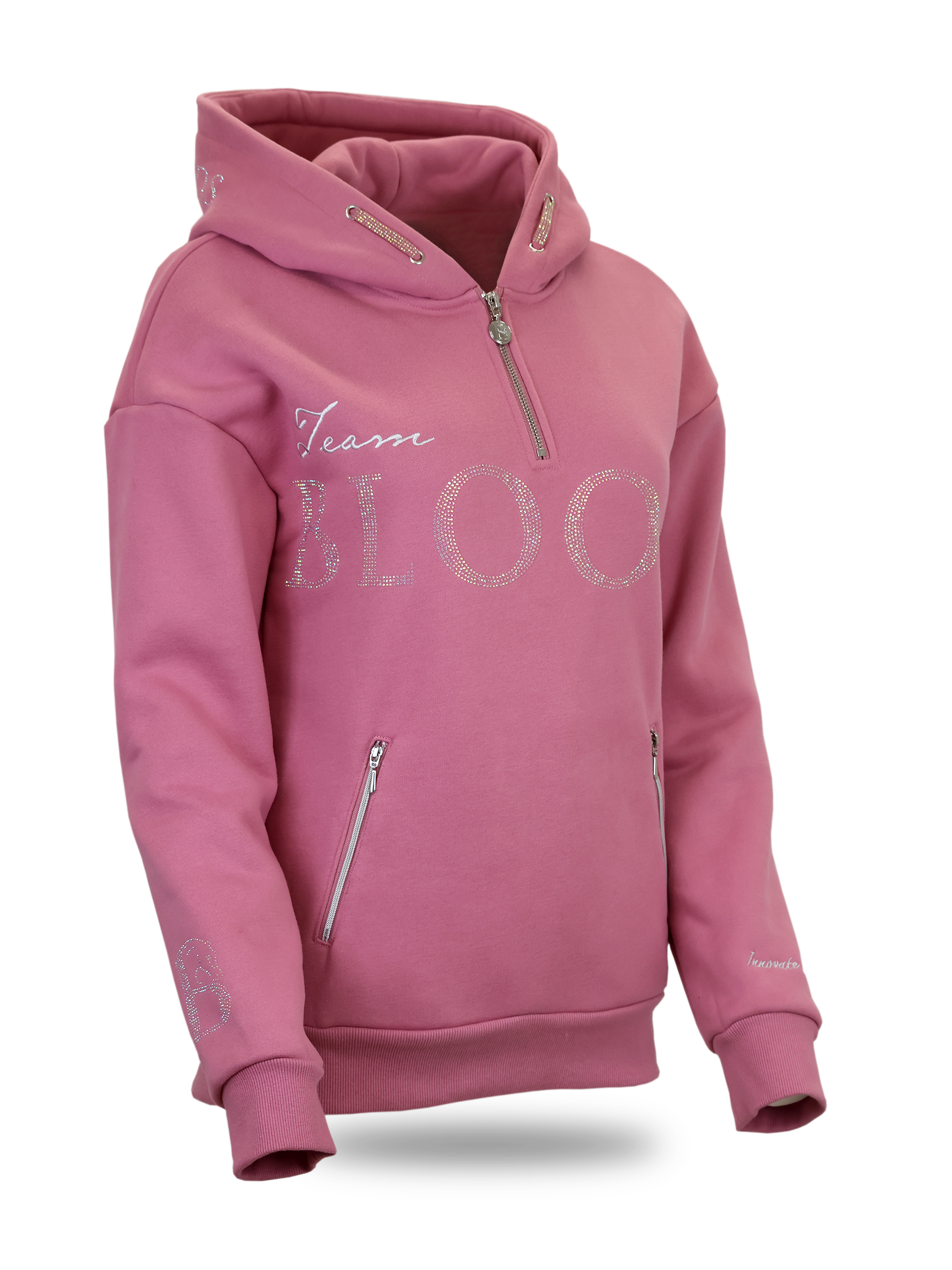 Kids Luna - Rhinestone Logo Hoodie in Dusty Rose