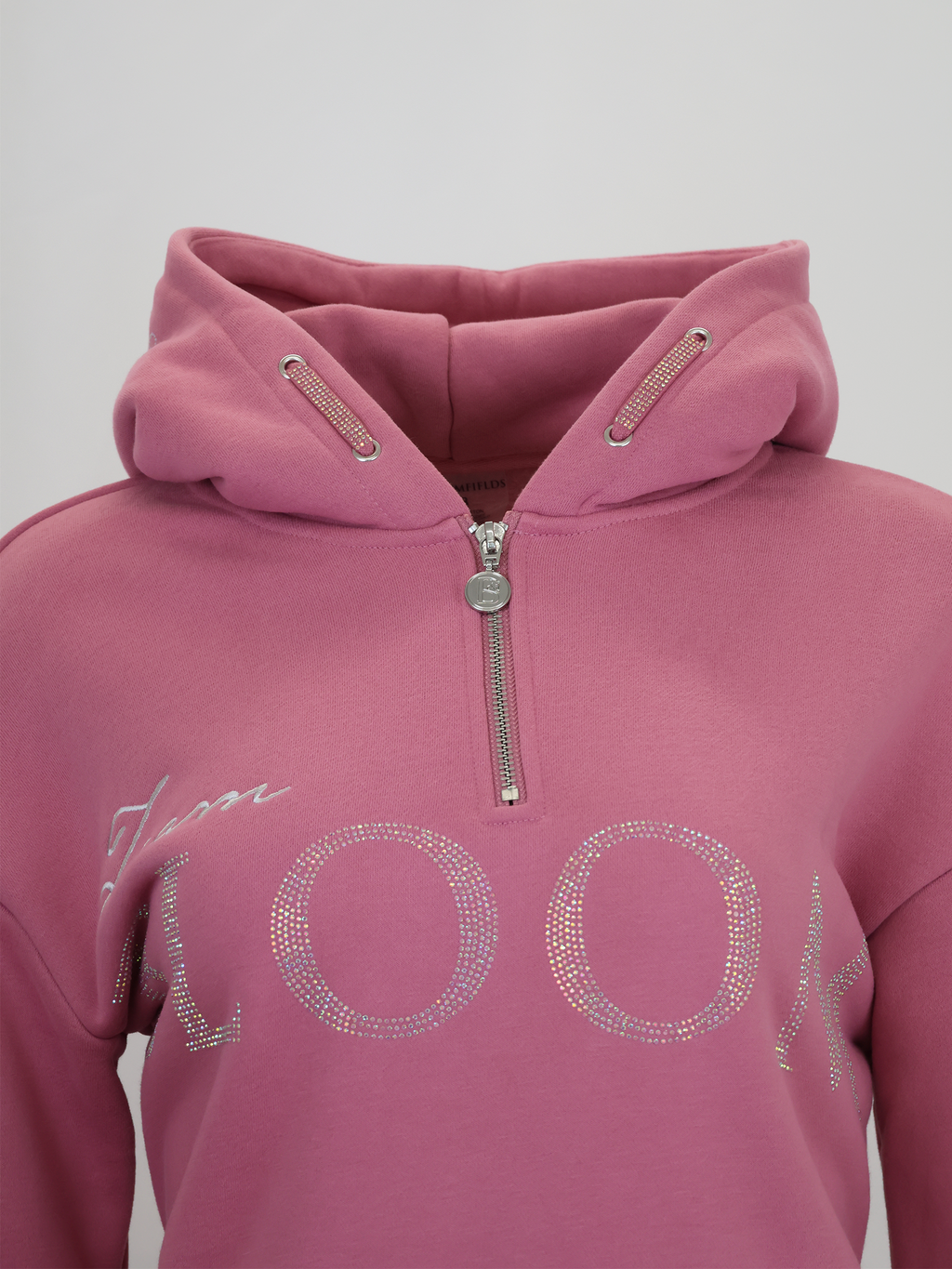 Kids Luna - Rhinestone Logo Hoodie in Dusty Rose