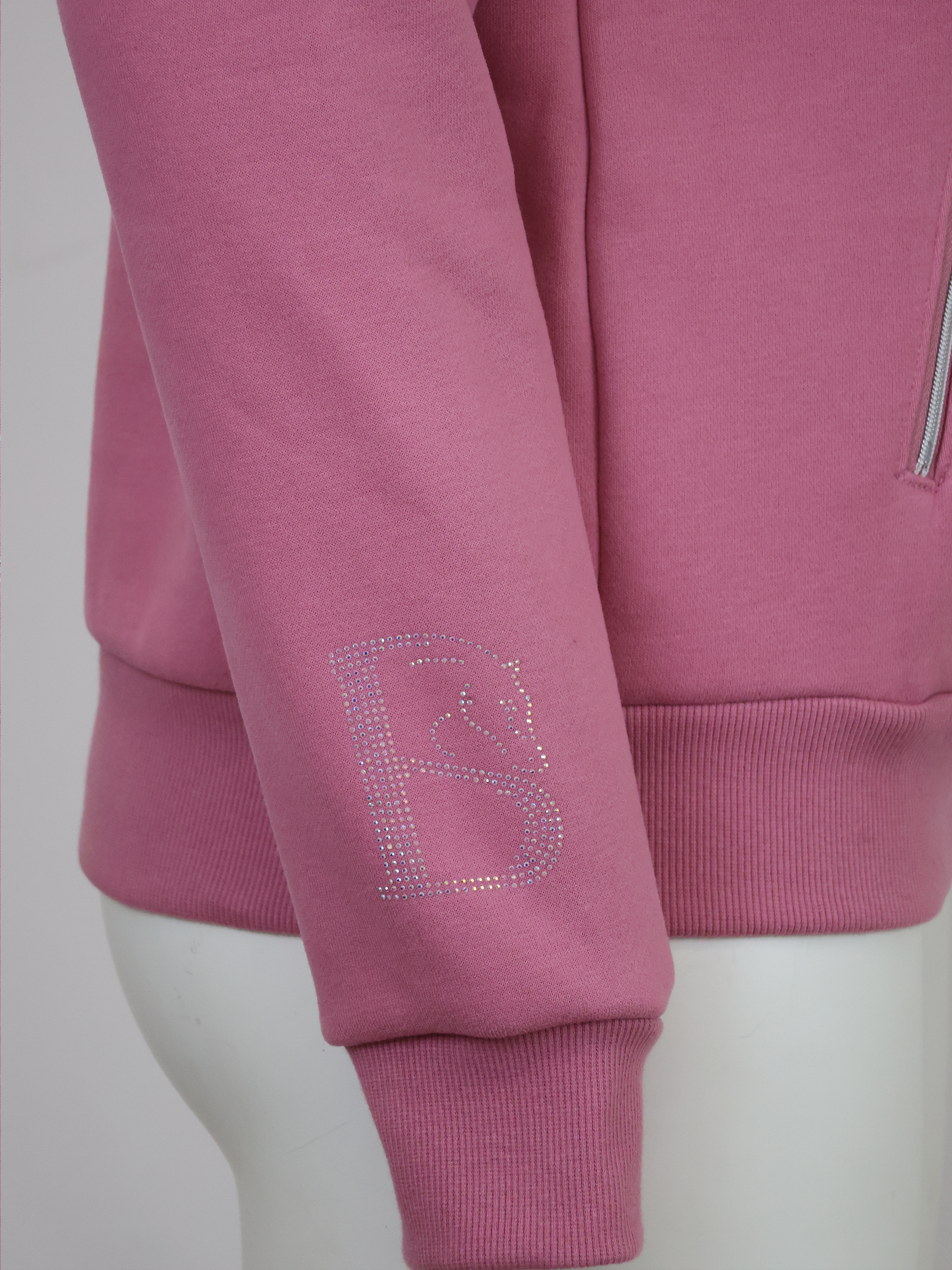 Kids Luna - Rhinestone Logo Hoodie in Dusty Rose