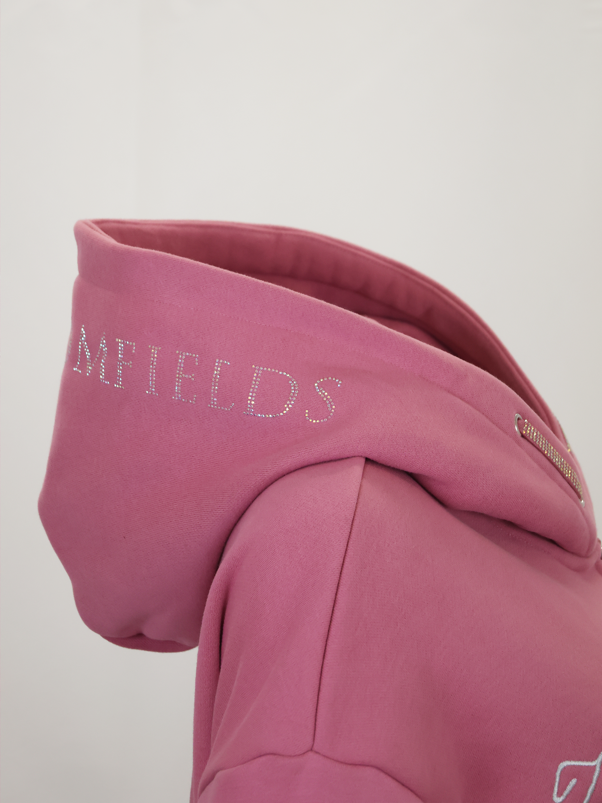 Kids Luna - Rhinestone Logo Hoodie in Dusty Rose
