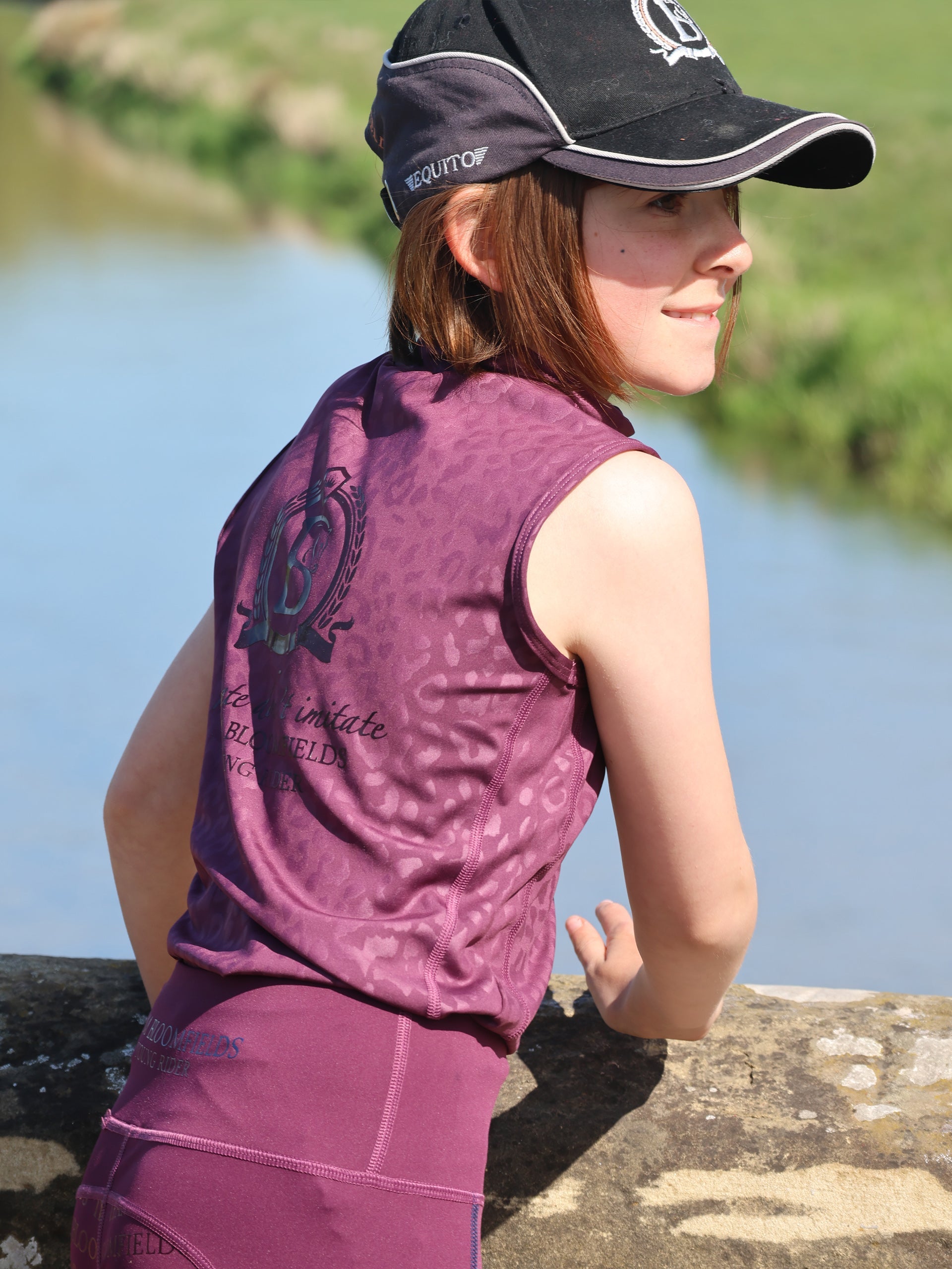 Kids Leonora Plum Sleeveless Base Layer
