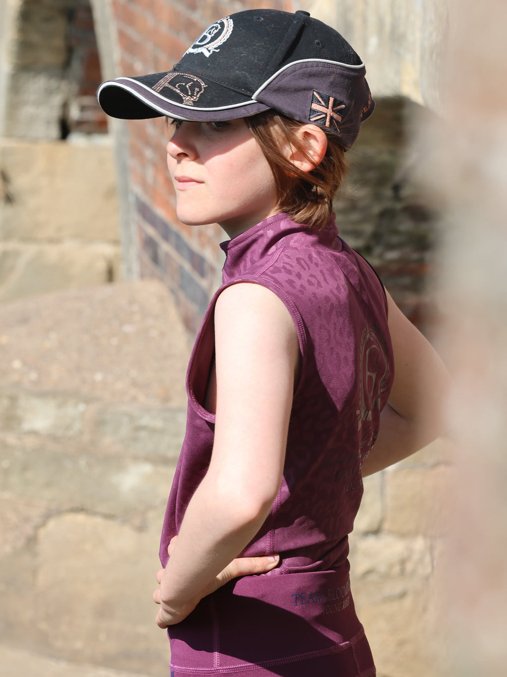 Kids Leonora Plum Sleeveless Base Layer
