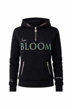 Luna - Rhinestone Logo Hoodie in Black & Silver