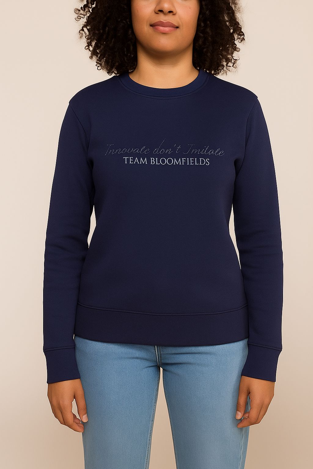 Kids Summer Navy & Navy Rhinestones Crew Neck Top