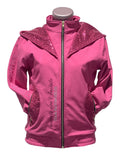 Kids Freya Hot Pink Double Collar Showerproof Jacket
