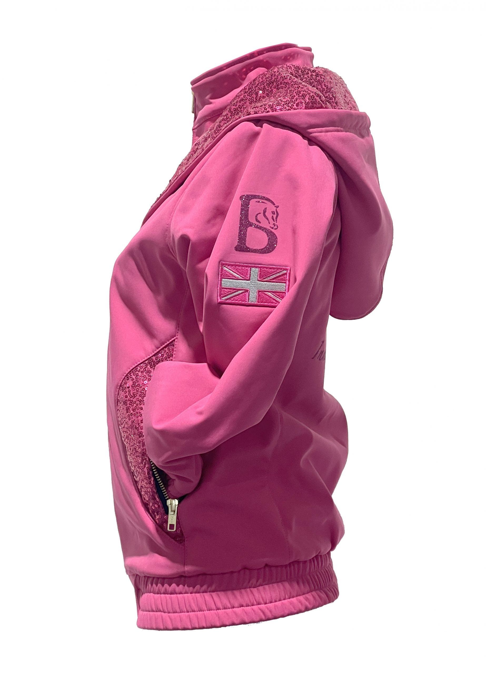 Kids Freya Hot Pink Double Collar Showerproof Jacket