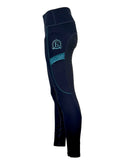 Kids Leonora Black & Peacock Leggings