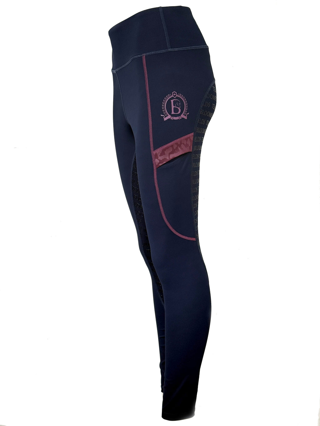 Leonora Black & Plum Full Silicone Seat Riding Leggings