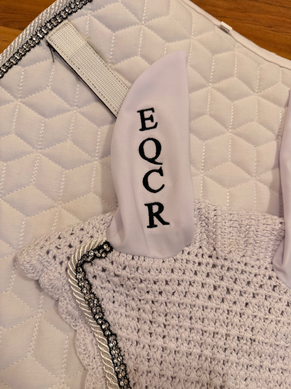 EQCR Crystal Saddle Pad & Fly Veil Set