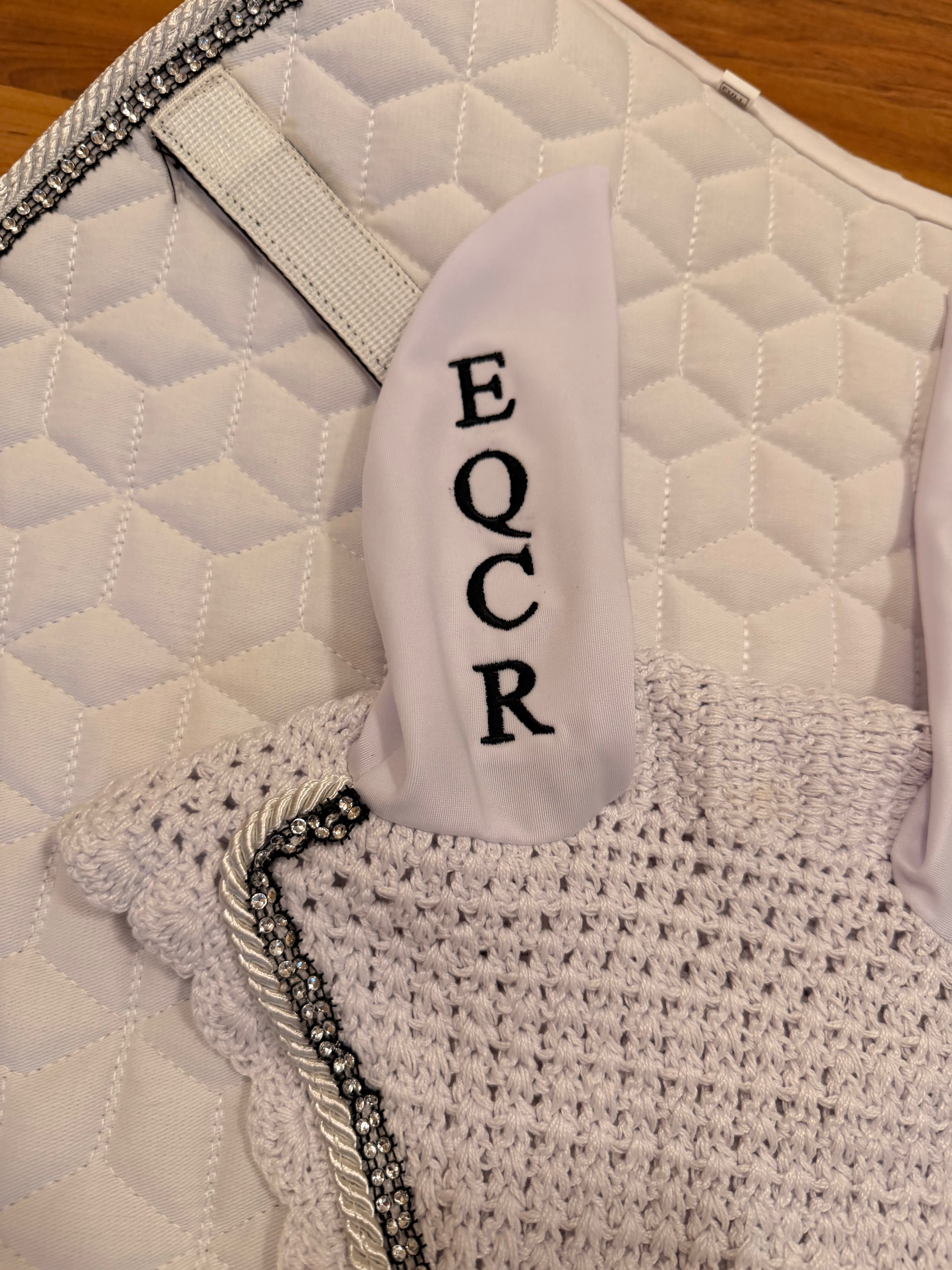 EQCR Crystal Saddle Pad & Fly Veil Set