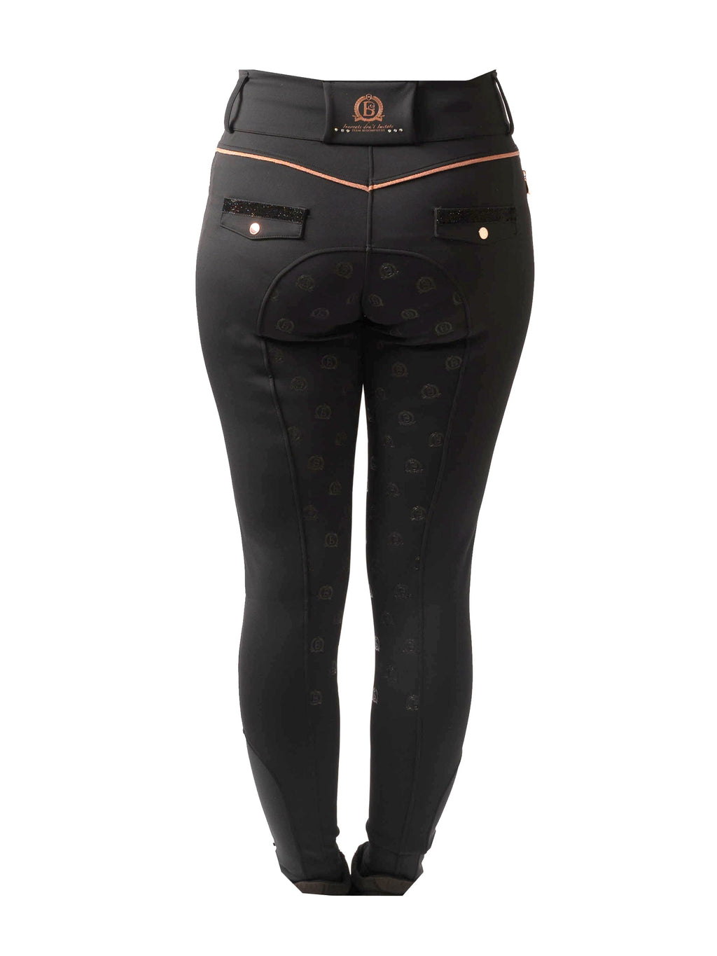 Inca Black Breeches With Rose Gold & Diamanté Detailing