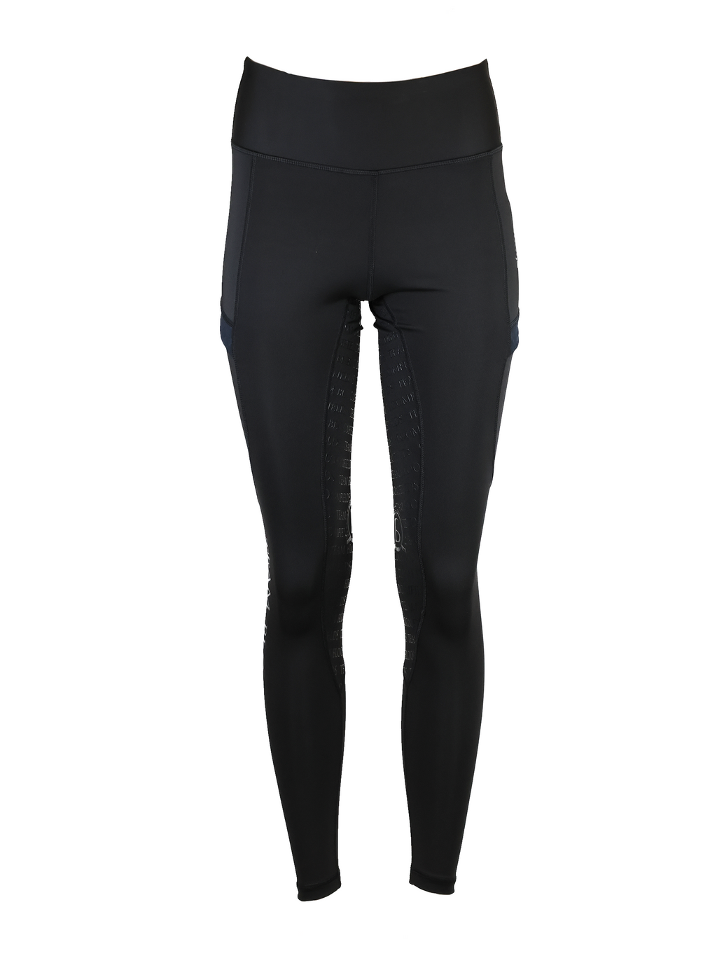Leonora Black & Black Full Silicone Seat Riding Leggings