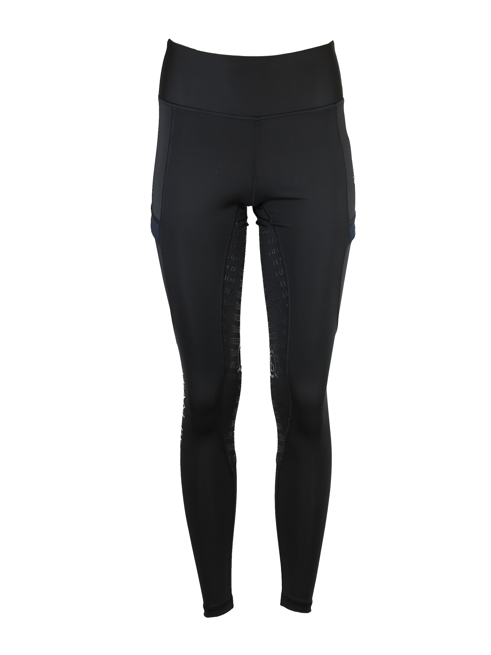 Leonora Black & Black Full Silicone Seat Riding Leggings