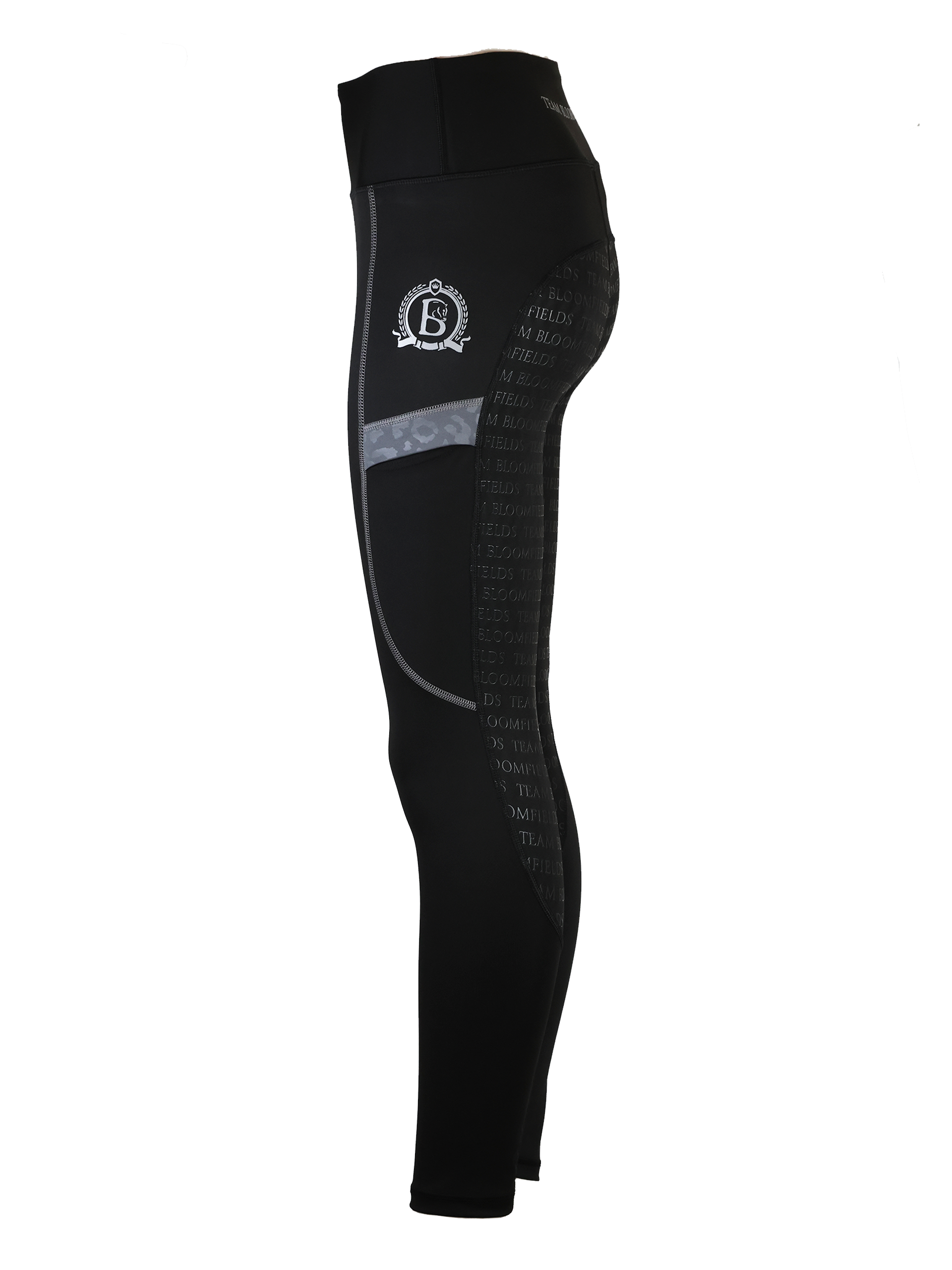 Leonora Black & Grey Full Silicone Seat Riding Leggings