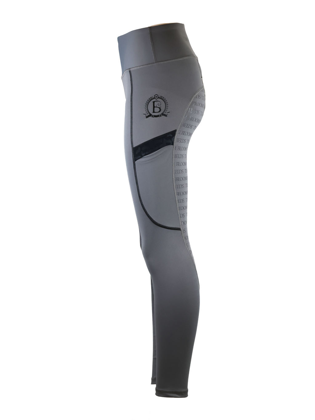 Leonora Grey & Black Full Silicone Seat Riding Leggings