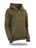 Luna - Rhinestone Logo Hoodie in Olive