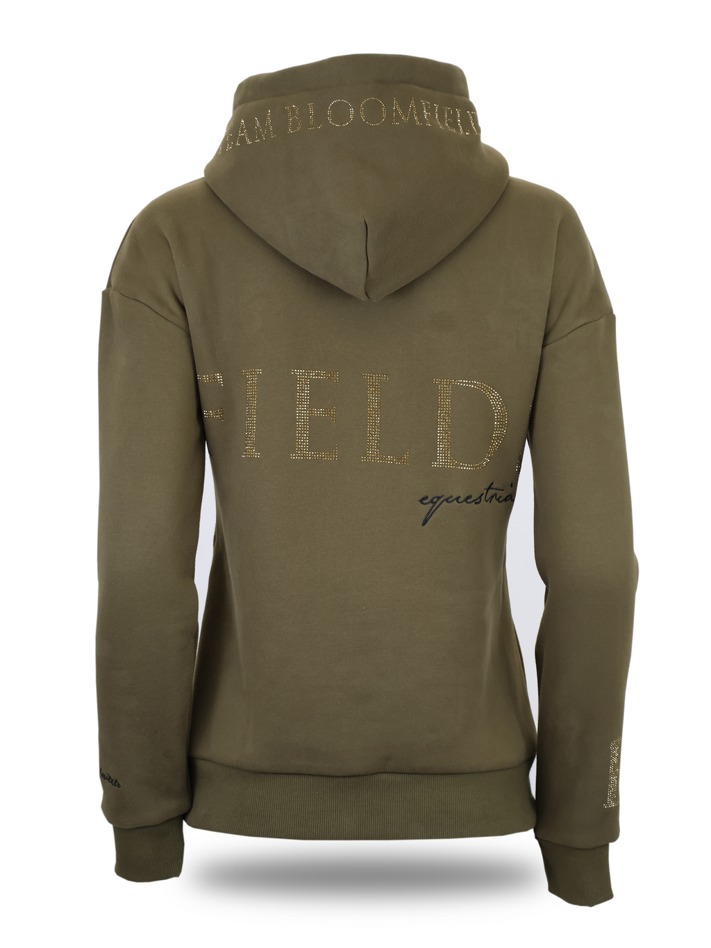 Luna - Rhinestone Logo Hoodie in Olive