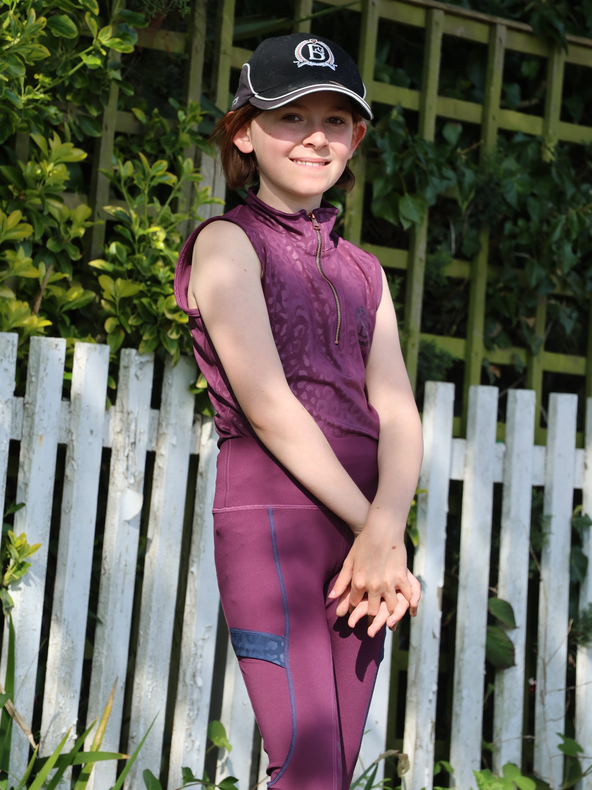 Kids Leonora Plum Sleeveless Base Layer