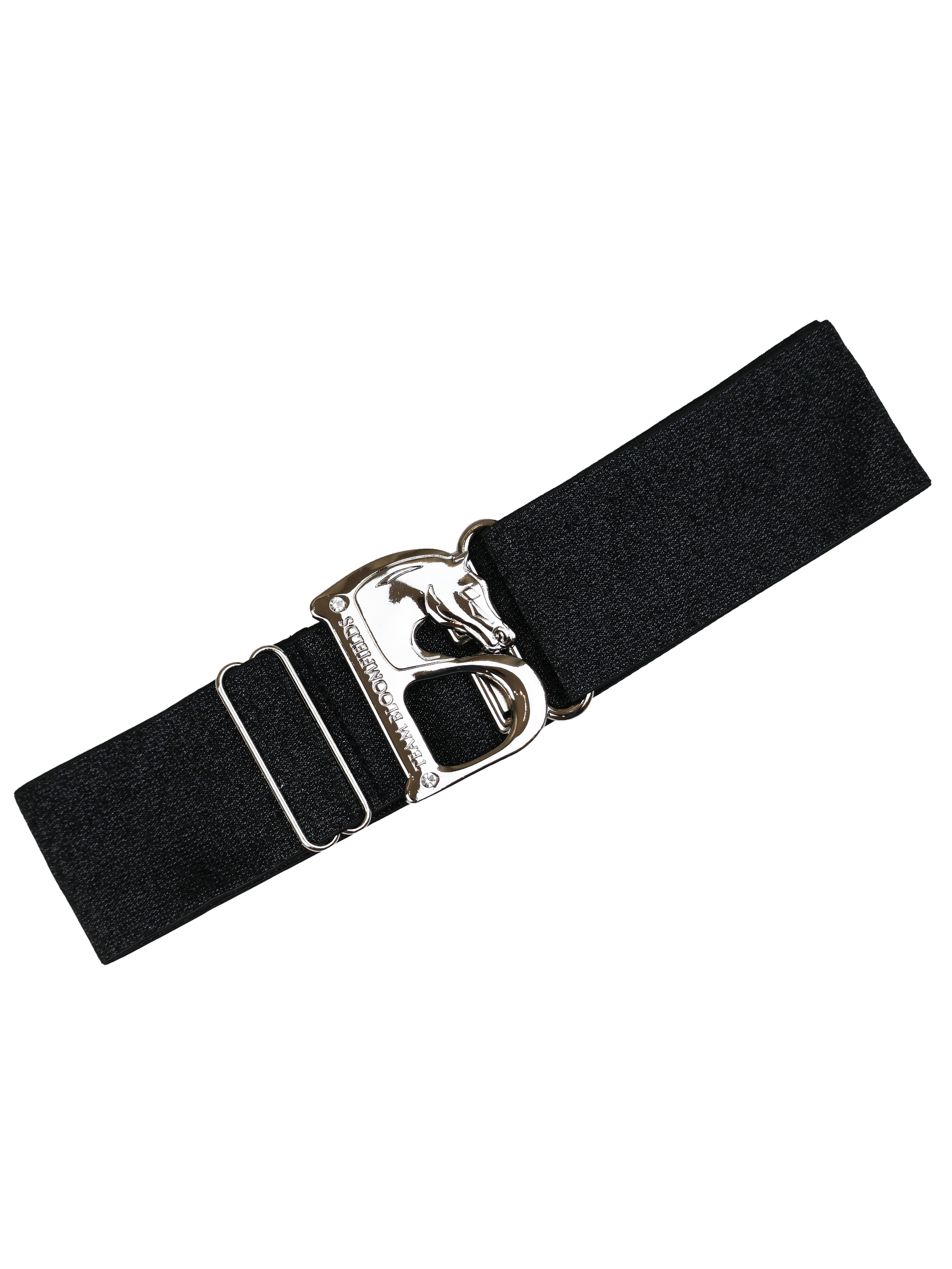 Belt - Metallic Black With Silver B