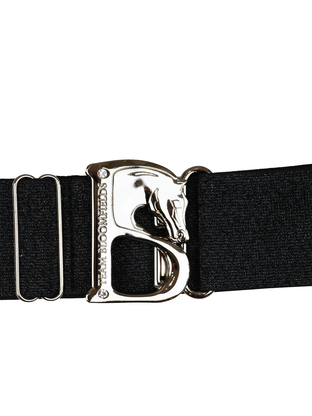 Belt - Metallic Black With Silver B