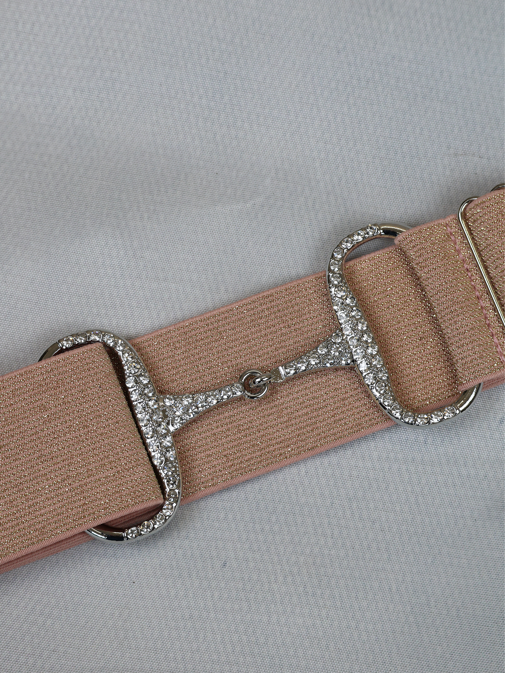 Belt -  Metallic Gold with Silver Diamante Snaffle