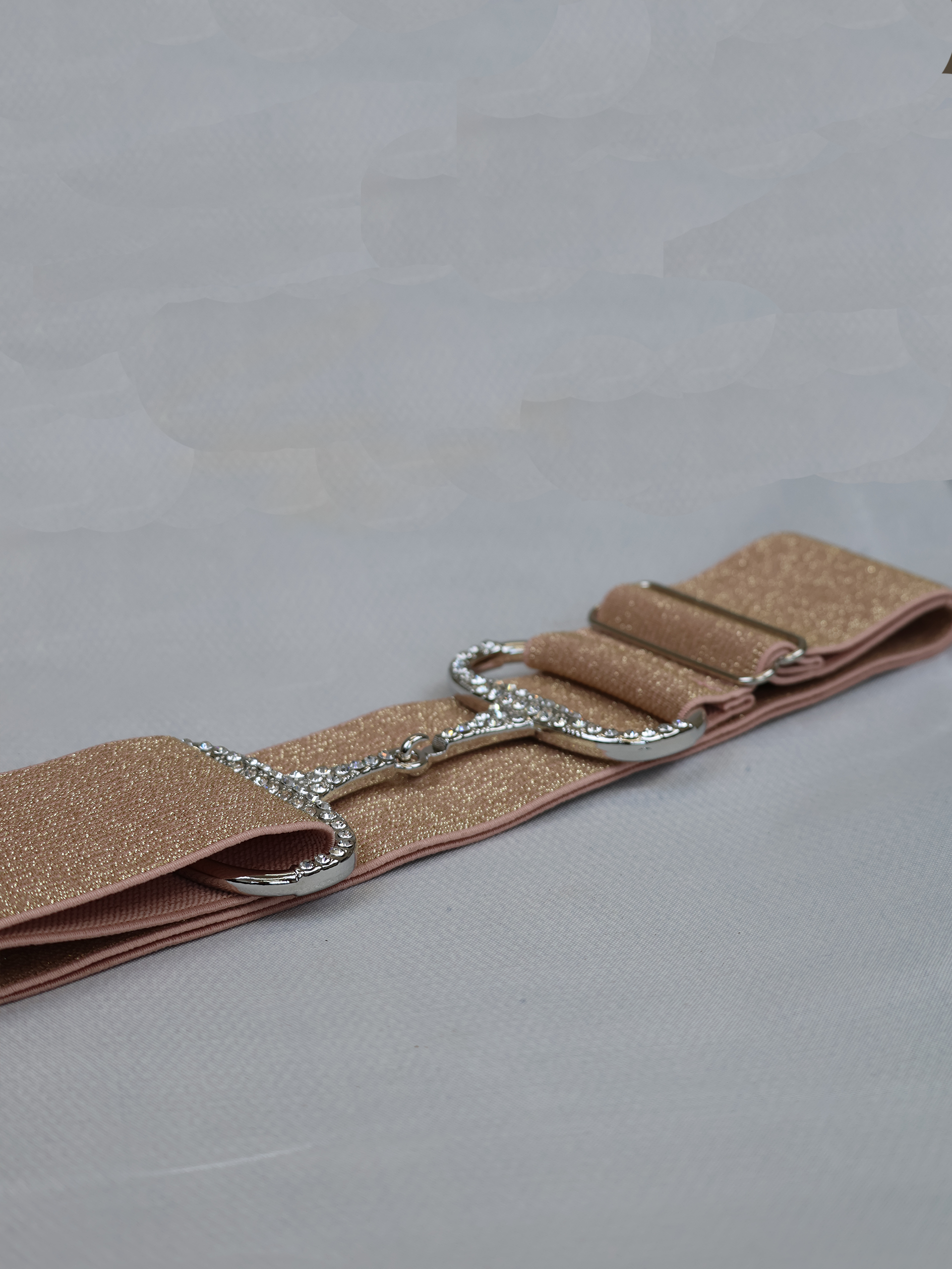 Belt -  Metallic Gold with Silver Diamante Snaffle