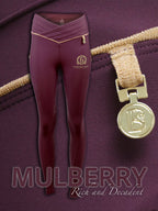Kids Maya Mulberry Pleated Leggings