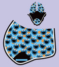 Cookie Monster Saddle Pad & Ear Bonnet Matching Set | Shetland to Full