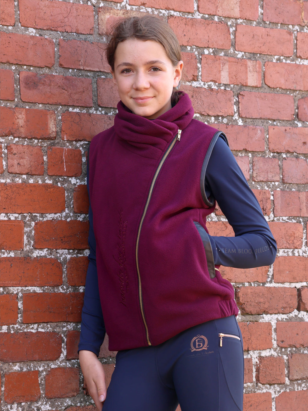 Kids Sienna Mulberry Country Fleece Gilet
