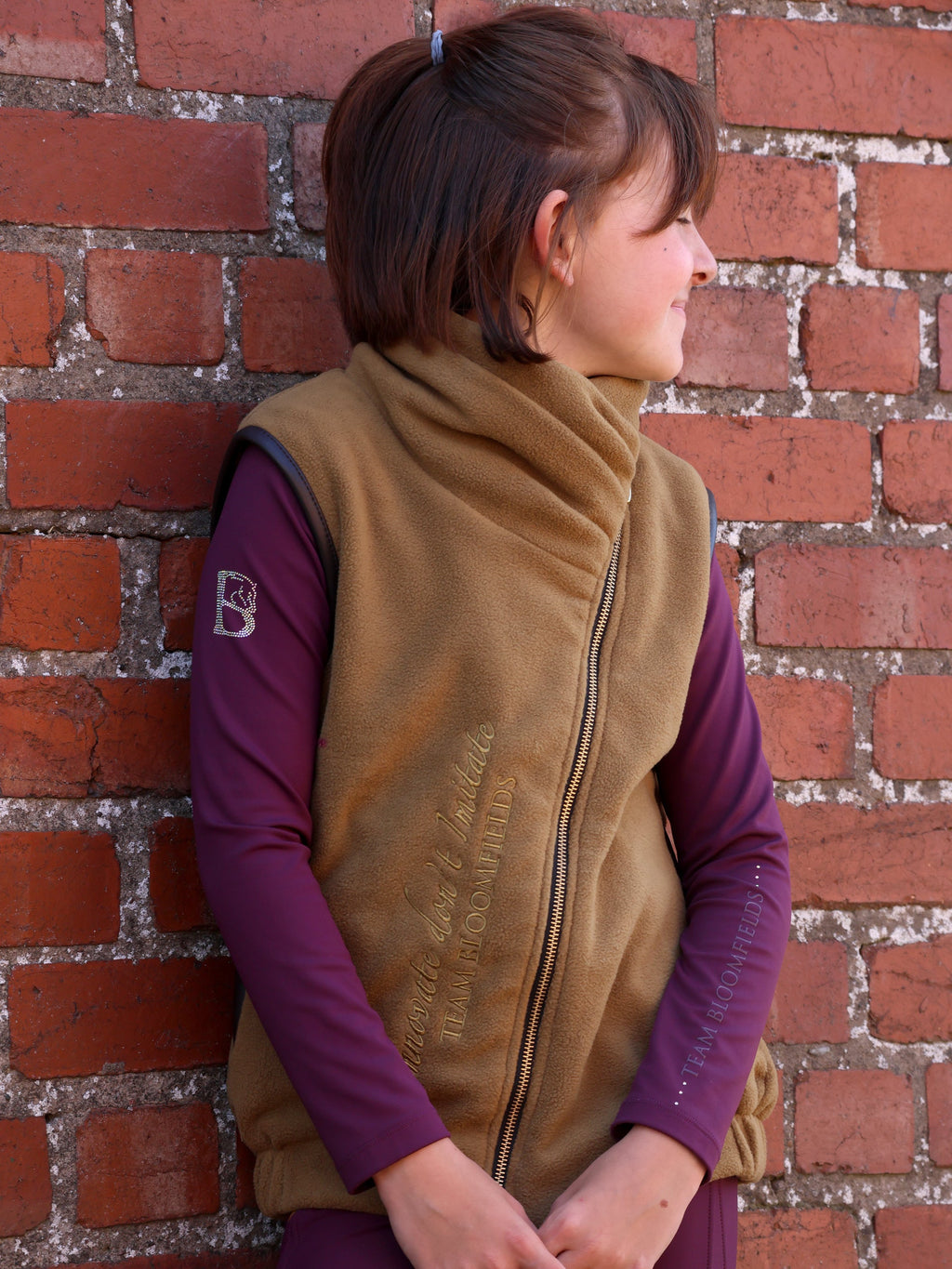 Kids Sienna Mustard Country Fleece Gilet