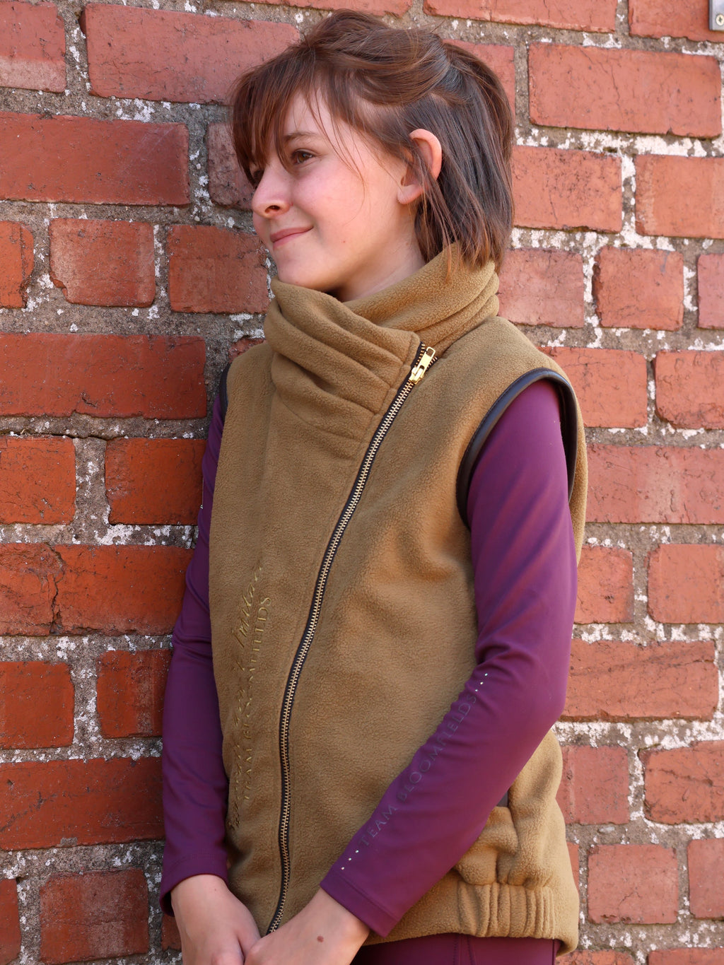 Kids Sienna Mustard Country Fleece Gilet