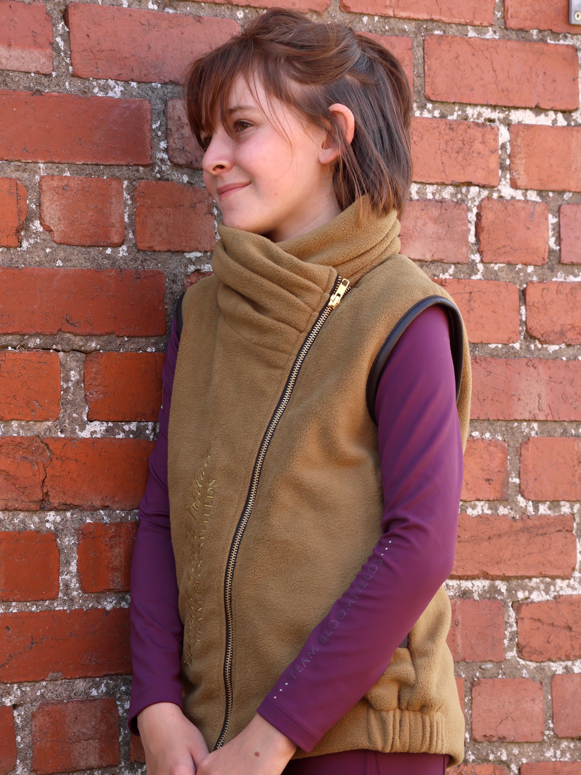 Kids Sienna Mustard Country Fleece Gilet